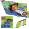 A set of magnetic building blocks base plates featuring various colored and textured pieces.