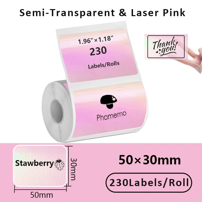 Self-Adhesive Thermal Label Rolls for Mini Printers