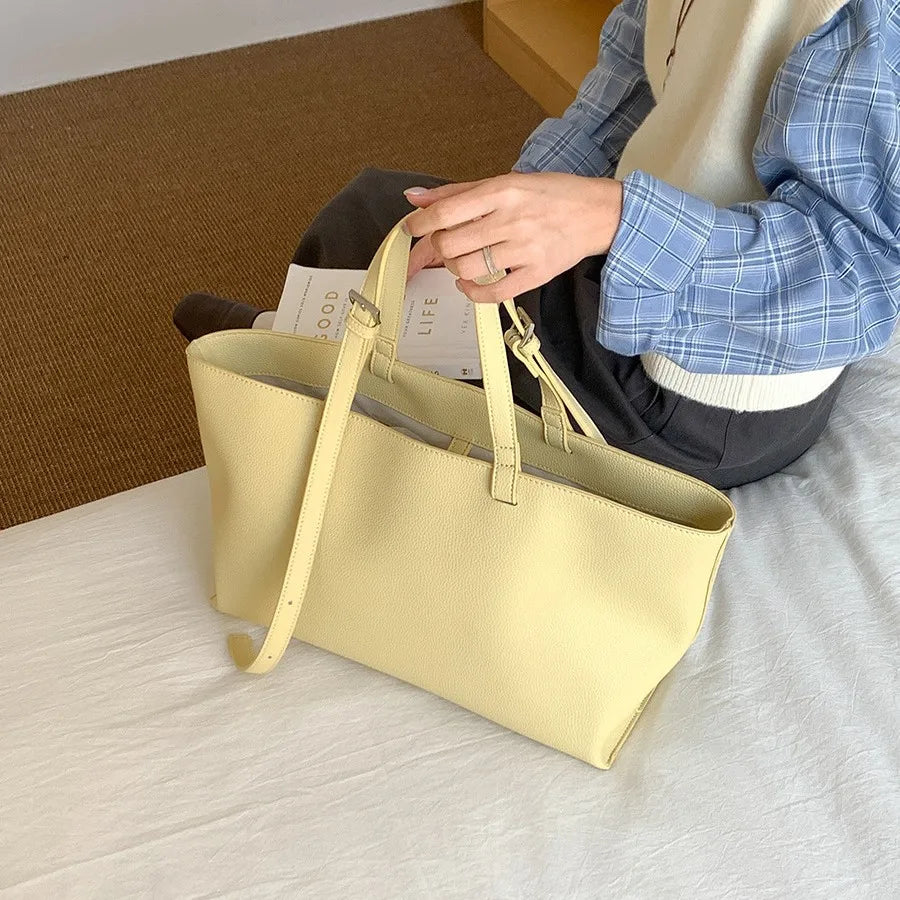 Soft PU Leather Tote Bag for Women – Spacious Everyday Carryall
