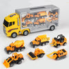 Set de 10 Vehículos de Construcción con Camión Almacenador