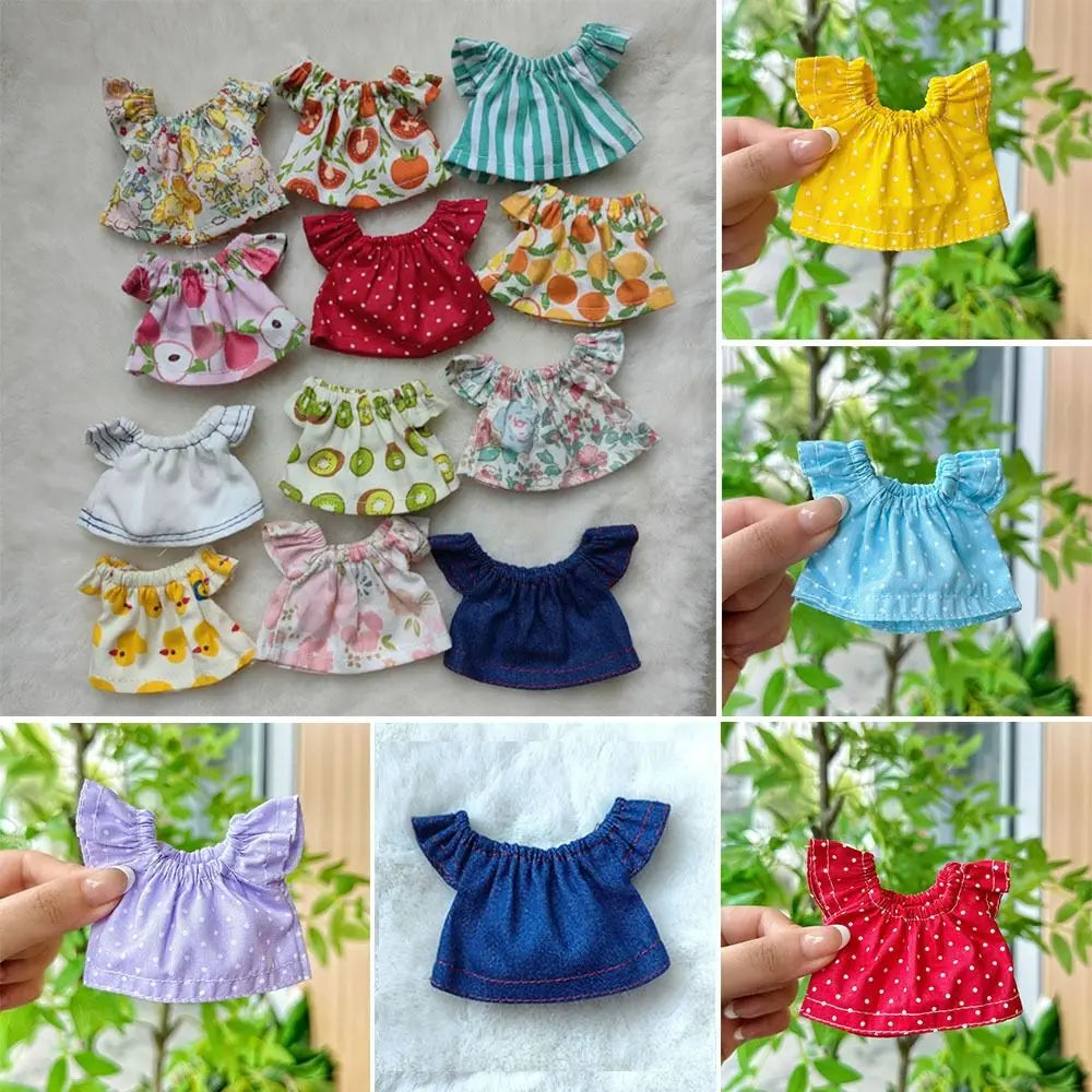 Fashion Doll Clothes Set for 10cm Cotton Dolls – Multi-Style Jeans & Tops