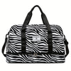 Animal Print Travel Duffle Bag with Shoe Compartment