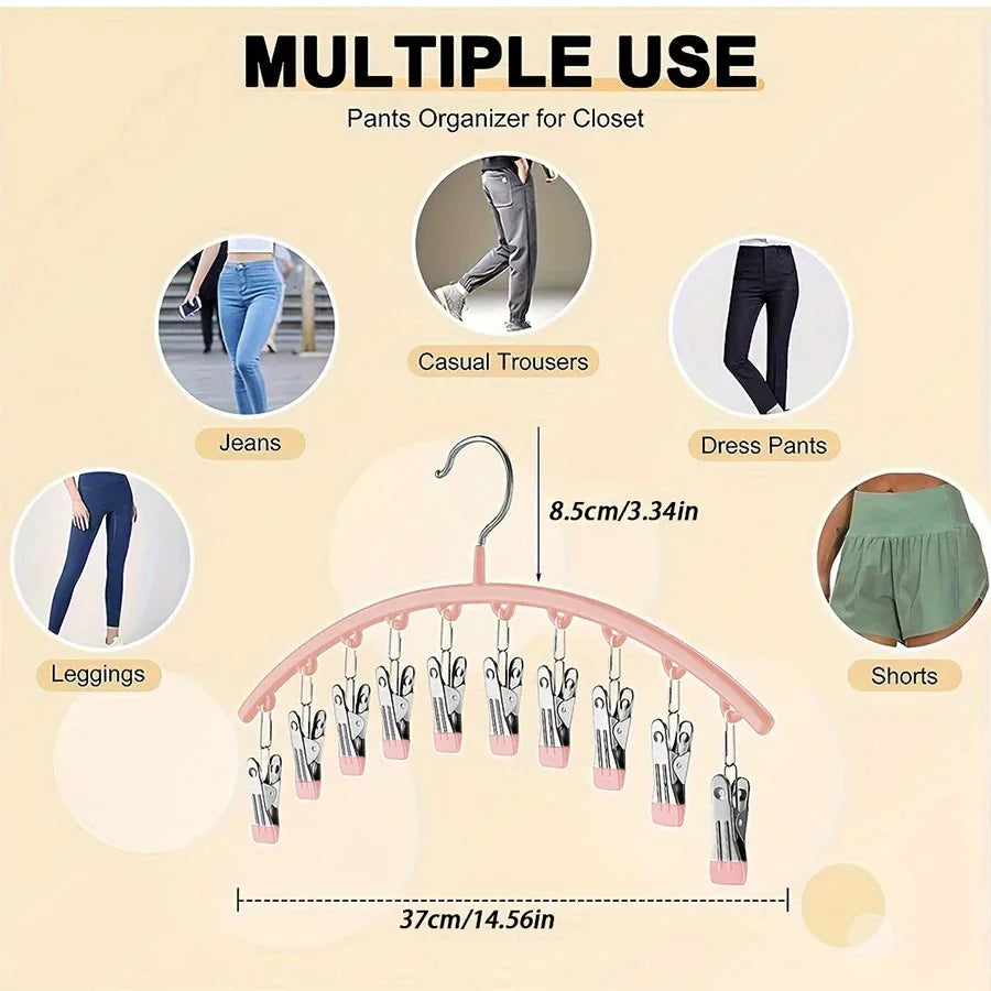 Space-Saving Closet Organizer with 10 Sturdy Clips