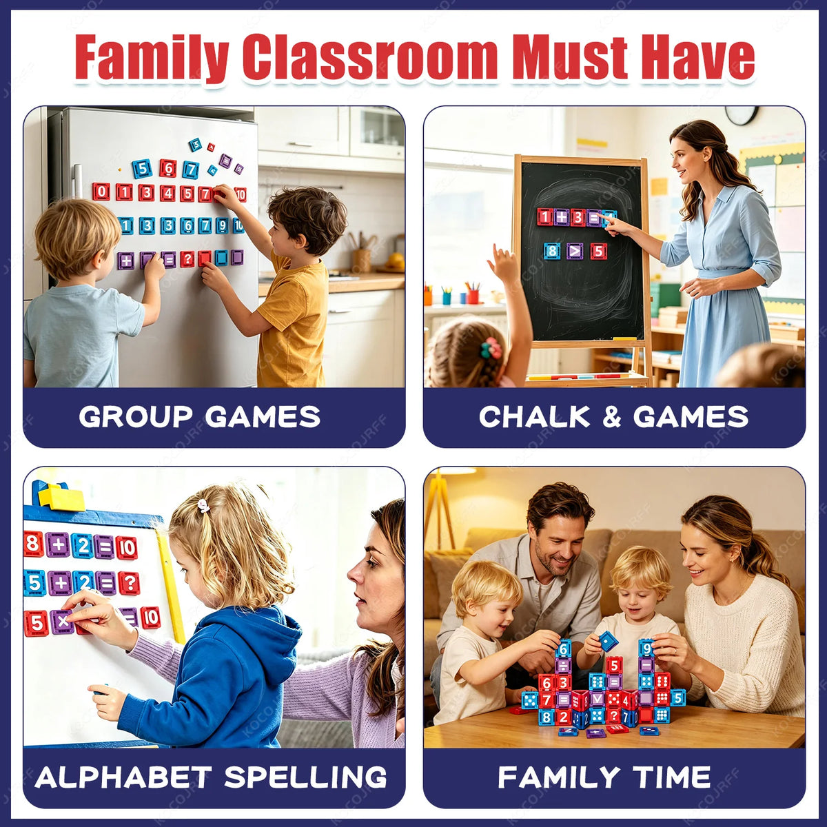 Magnetic Building Tiles for Early Math Learning
