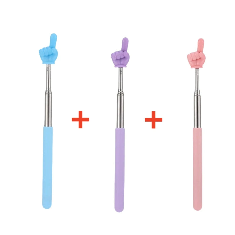 Telescopic Stainless Steel Teaching Pointer with Finger Design