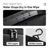 Close-up of a black fabric water repellent material and YKK zipper with hidden hooks on a toiletry bag
