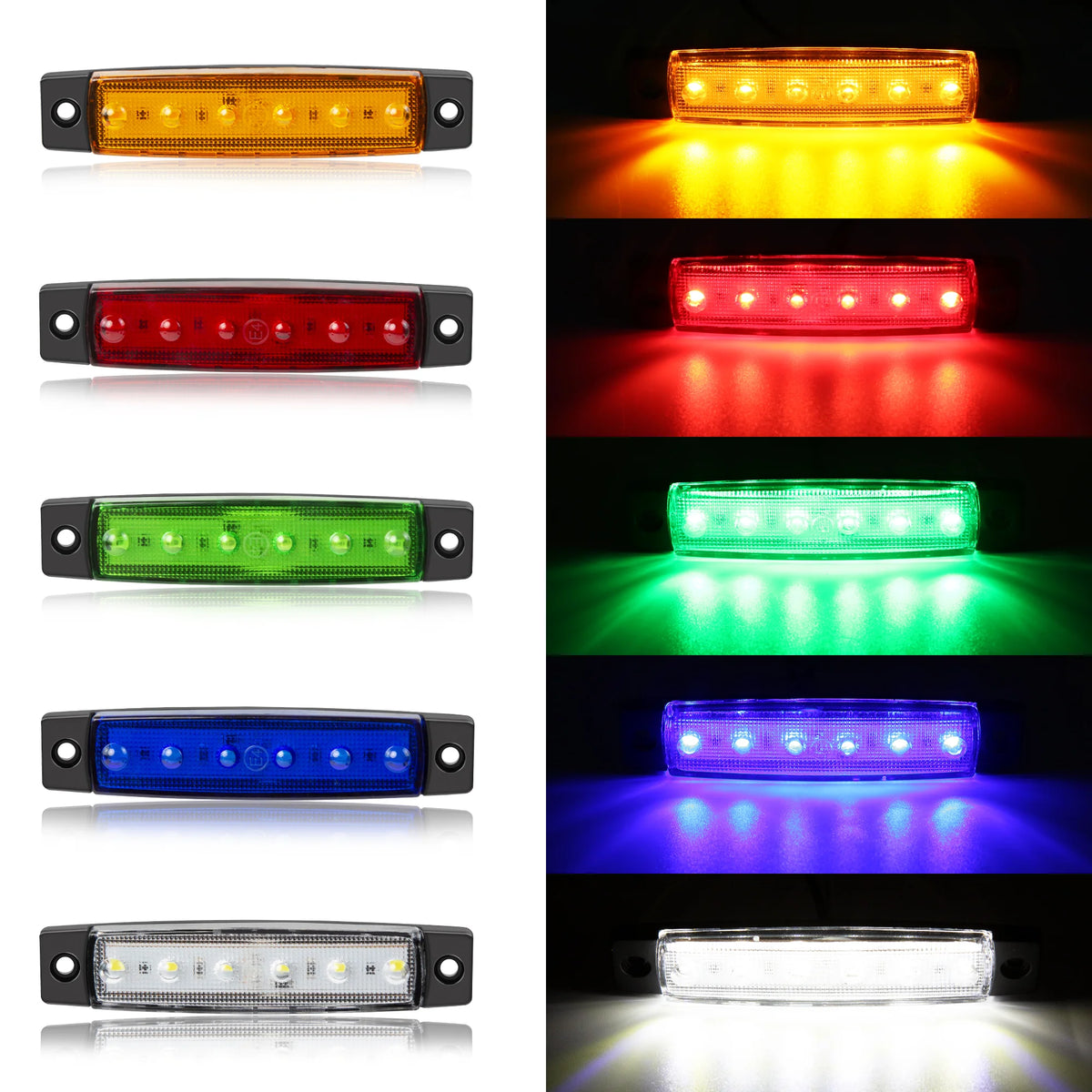 IP67 Waterproof LED Side Marker Lights (Set of 10)