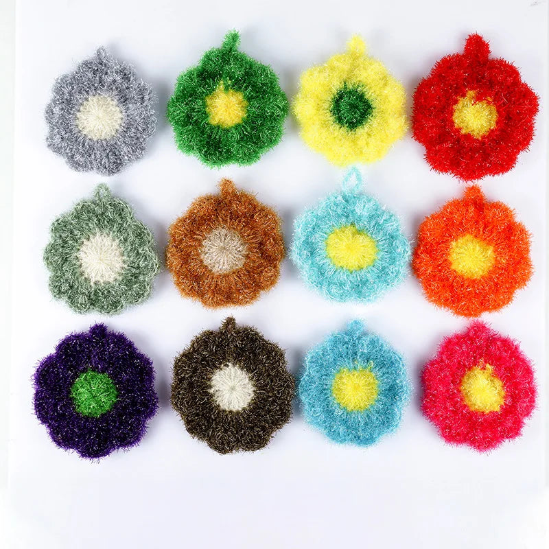 Floral Kitchen Scrubber Sponge – Non-Scratch Scouring Pad for Dishes, Pots & Pans