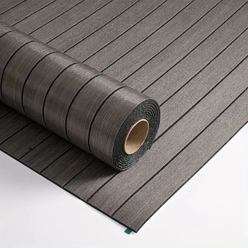 Roll of extra thick 3D wood grain self-adhesive wallpaper in a gray tone