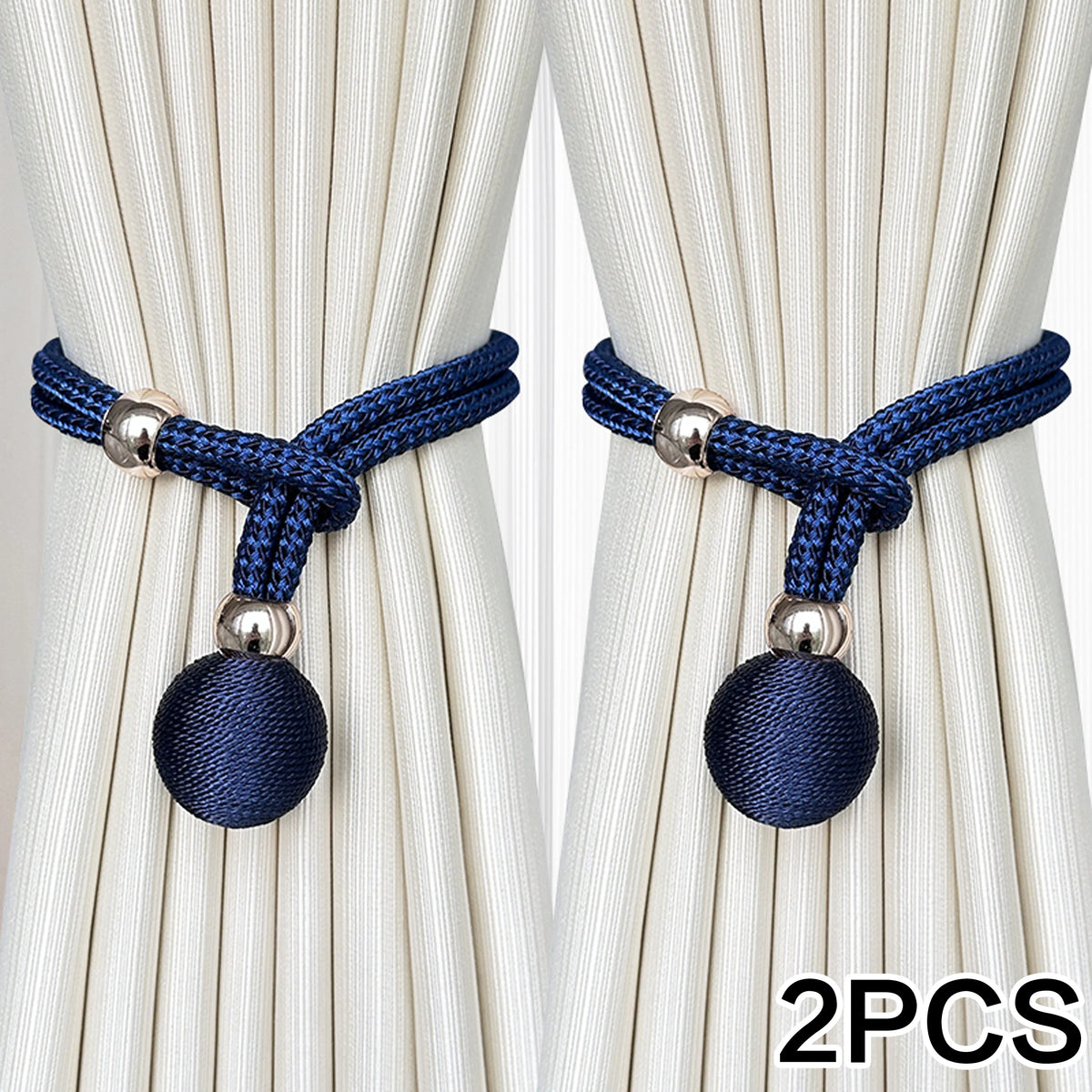 Adjustable French Ball Curtain Tiebacks (Set of 2)