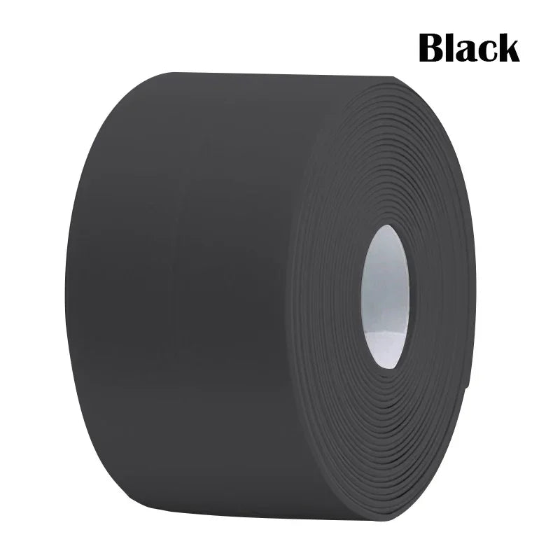 Roll of black waterproof self-adhesive sealing tape for bathroom and kitchen use