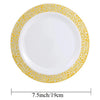 Elegant White Disposable Dinner Plates with Silver Lace Design