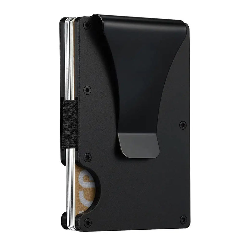 Slim RFID-Blocking Aluminum Wallet with Money Clip