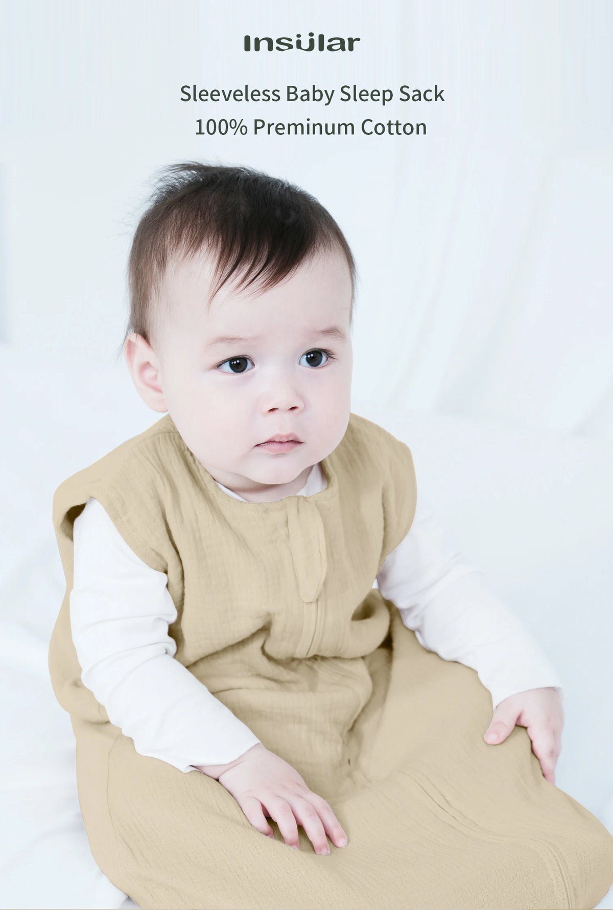 Muslin Cotton Baby Sleeping Bag – Anti-Kicking Cocoon for Newborns to 18 Months