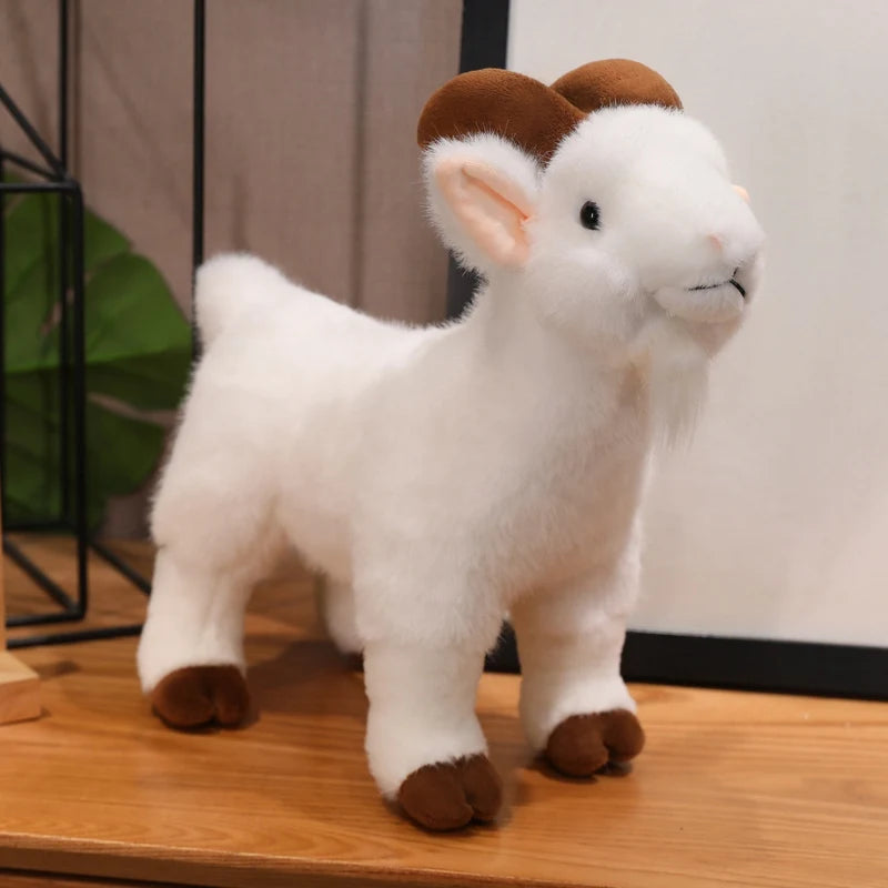 Realistic Goat Plush Toy - Soft Stuffed Animal for Kids