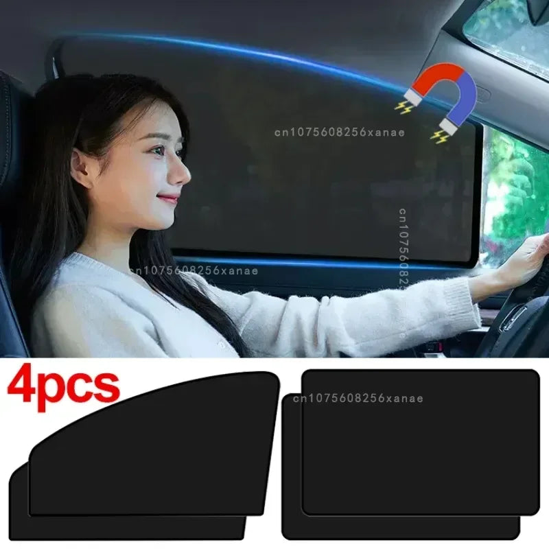 Magnetic Car Window Sunshades with UV Protection and Privacy Blackout