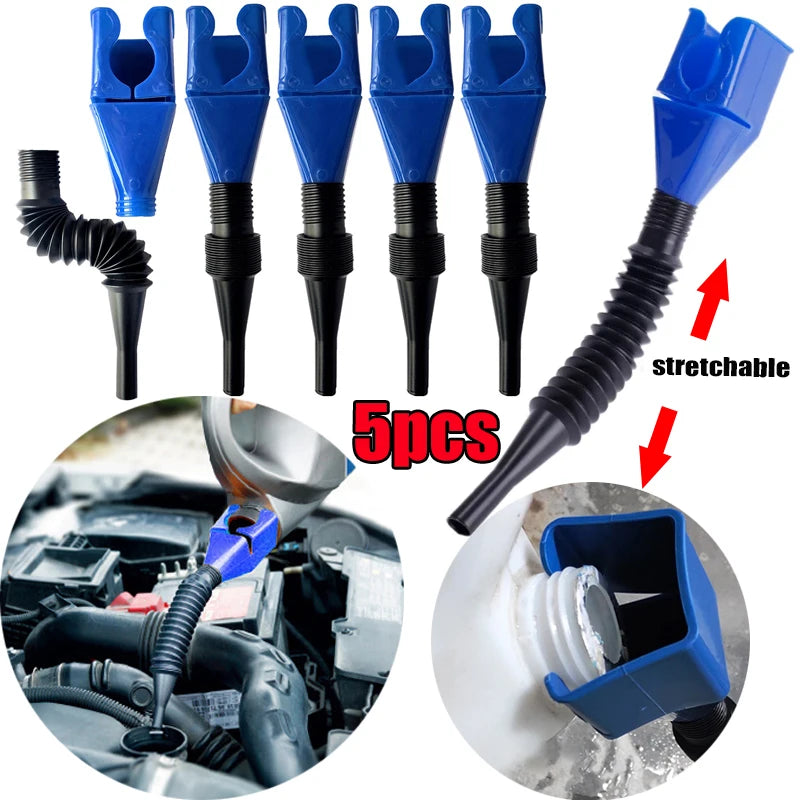 Foldable Car Refueling Funnel with Flexible Hose