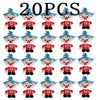 A set of 20 plush toys featuring cute clown characters with blue hair and red outfits.
