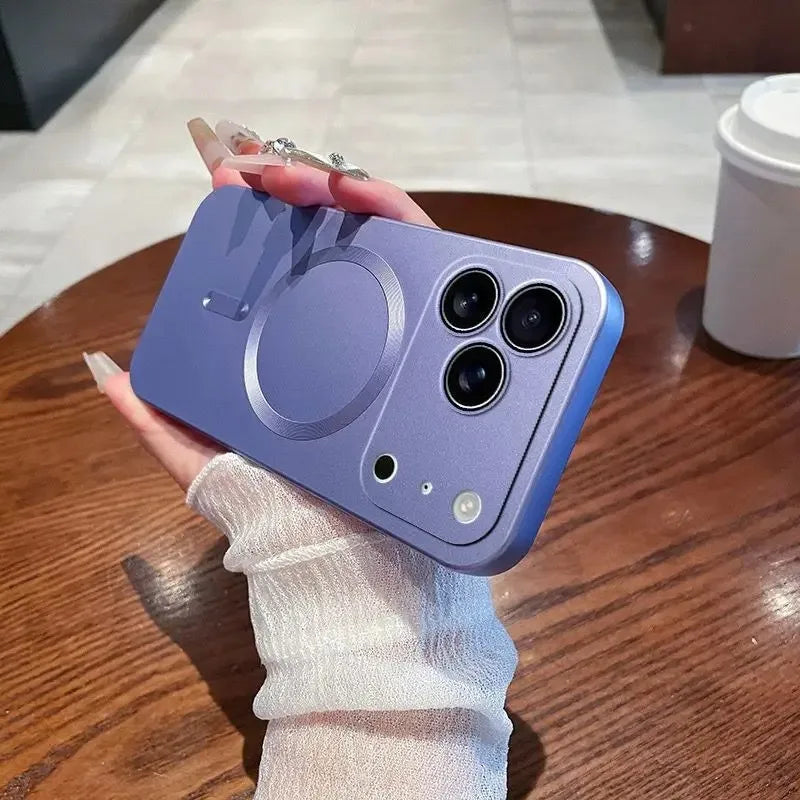 Metallic Magnetic Phone Case with Camera Lens Protection