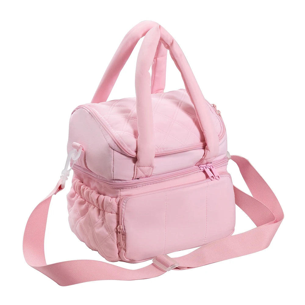 Quilted Insulated Lunch Bag with Handles