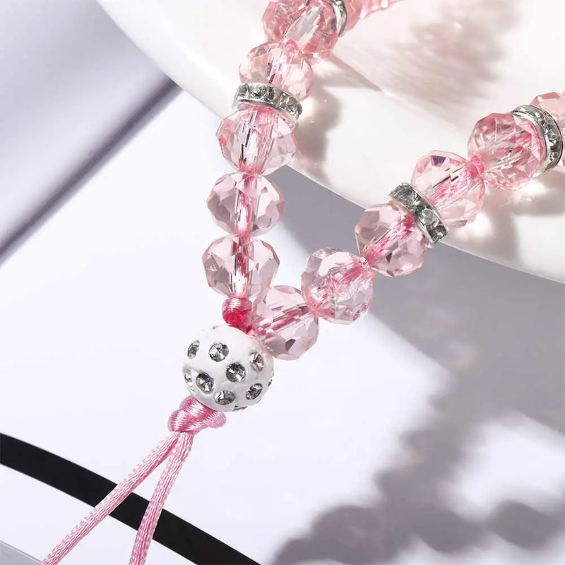 Crystal Bead Phone Lanyard with Wrist Strap