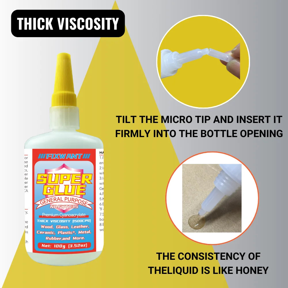 High-Strength Cyanoacrylate Super Glue for Multi-Surface Repairs