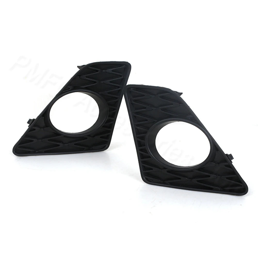 Pair of black LED front fog light grilles for Lexus GS350 and GS450h F Sport vehicles.
