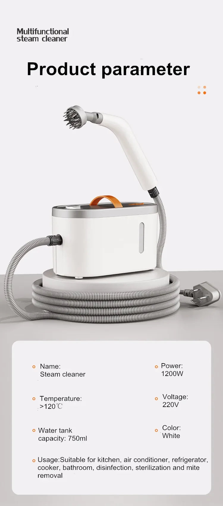 High-Temperature Handheld Steam Cleaner for Deep Cleaning & Sanitizing