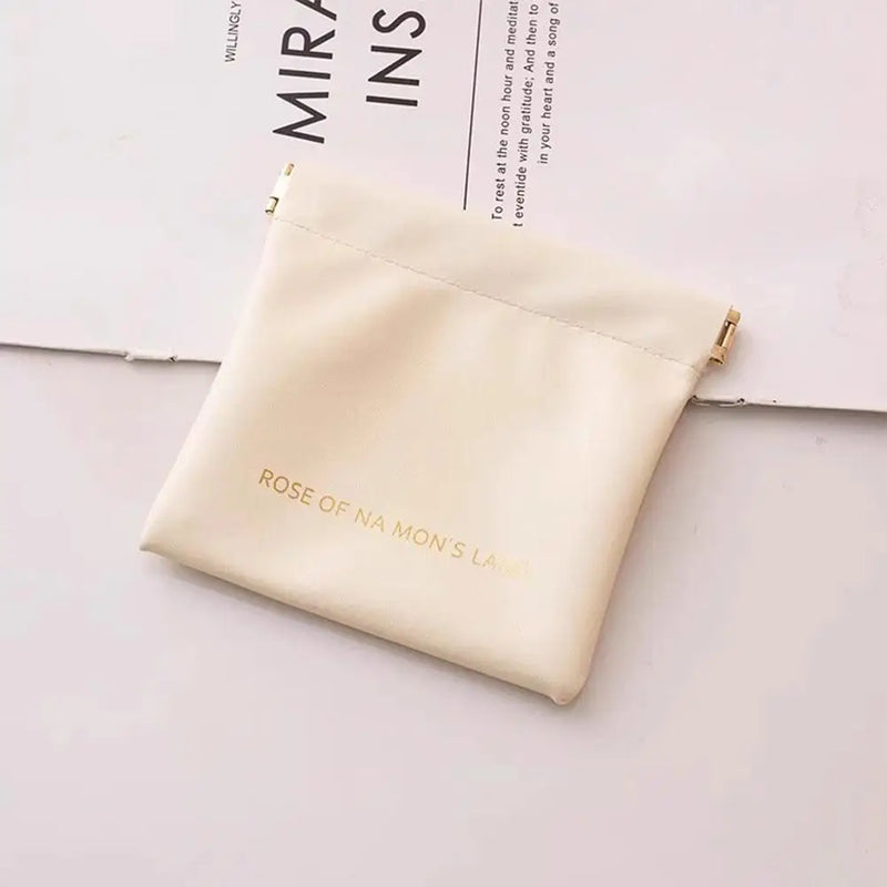 Compact PU Travel Pouch with Spring Closure