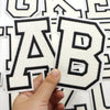 Large White Letter Patch for DIY Clothing Customization