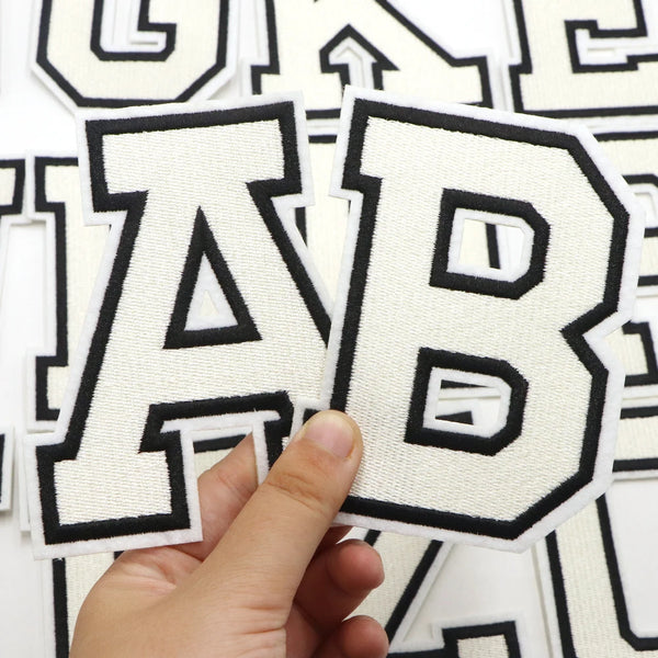 Large White Letter Patch for DIY Clothing Customization