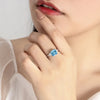 925 Sterling Silver Blue Zircon Engagement Rings