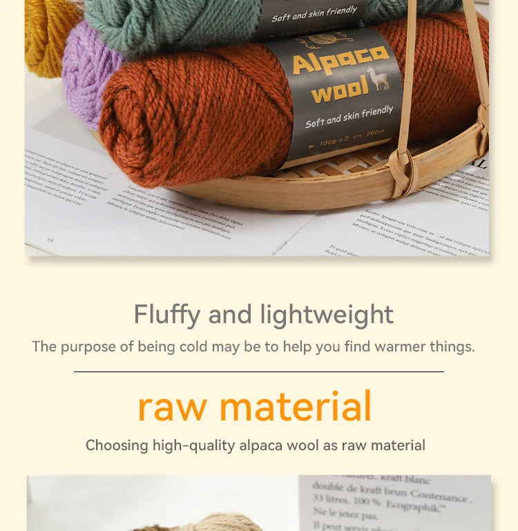 Chunky Alpaca Wool Knitting Yarn – 500g Multi-Color Set for Cozy Winter Projects