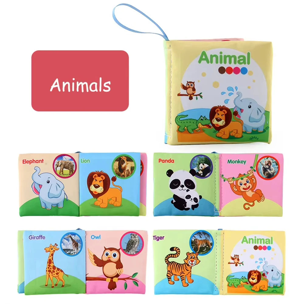 Sensory Cloth Books for Babies with Teether & Crinkle Pages
