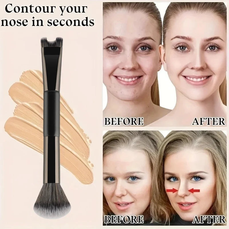 U-Shaped Nose Contour Brush with Dual-End Design