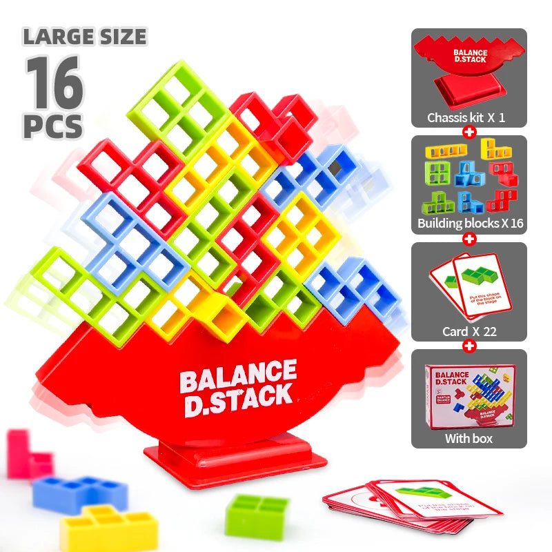 Balance Stacking Block Game with Cards & Challenges