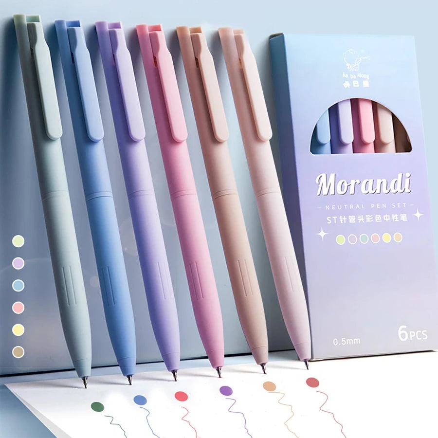Pastel Gel Pens Set of 6 – Quick-Dry, Smudge-Free Fine Point Writing
