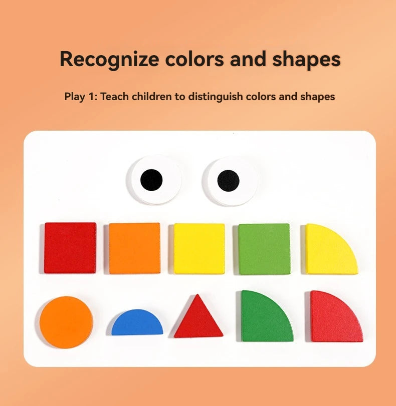 Wooden Shape & Color Mosaic Puzzle Set for Kids