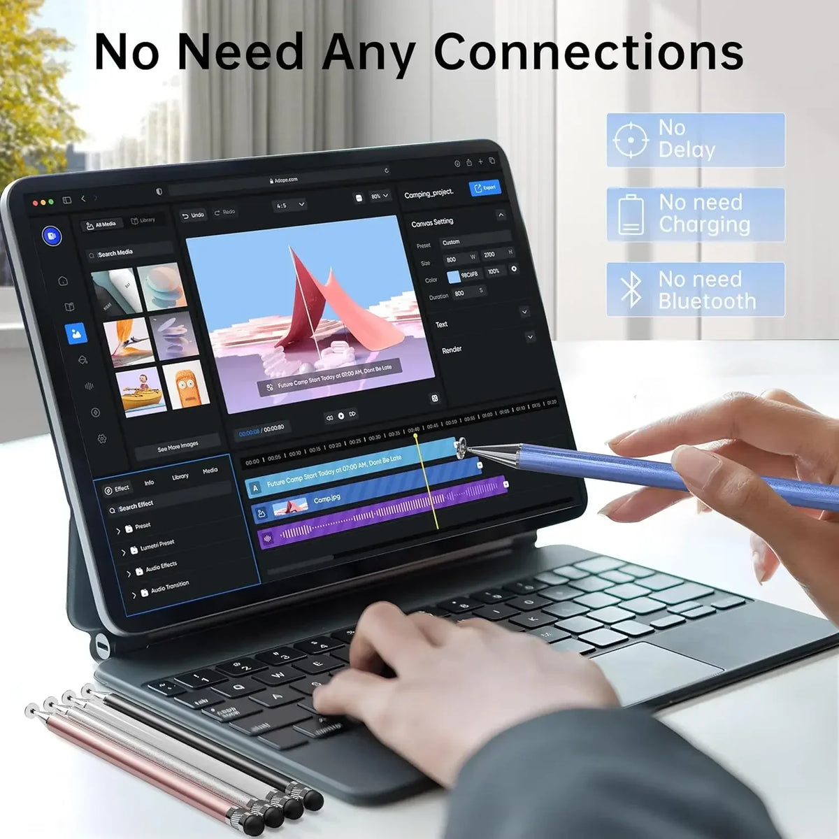2-in-1 Universal Stylus Pen for Touch Screens