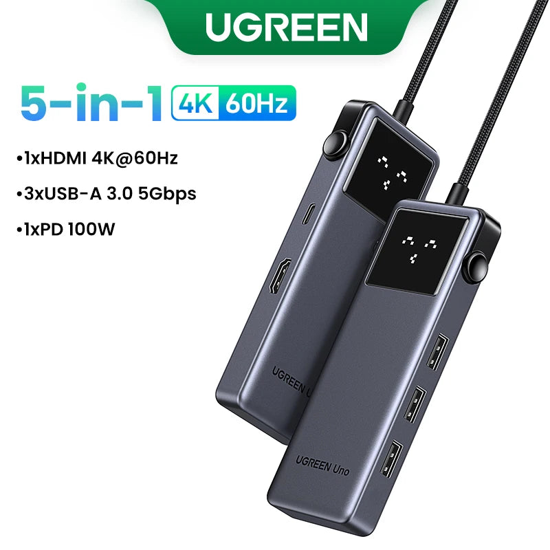 6-in-1 USB-C Hub with 4K HDMI, 10Gbps Data, and 100W Pass-Through Charging