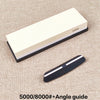 Dual-Grit Knife Sharpening Stone Kit with Bamboo Base & Angle Guide