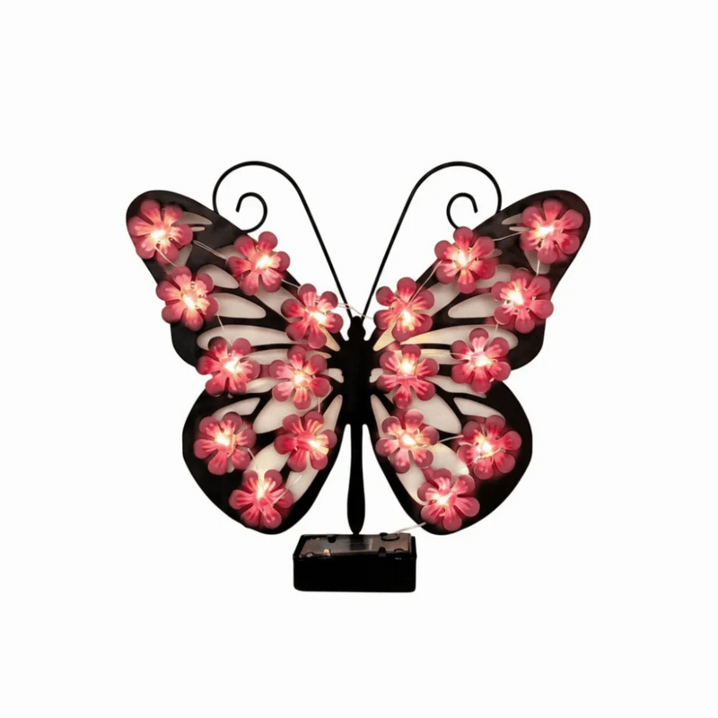 Solar-Powered Butterfly Wall Sconce