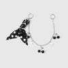 Polka Dot Scarf Bag Charm with Metal Chain
