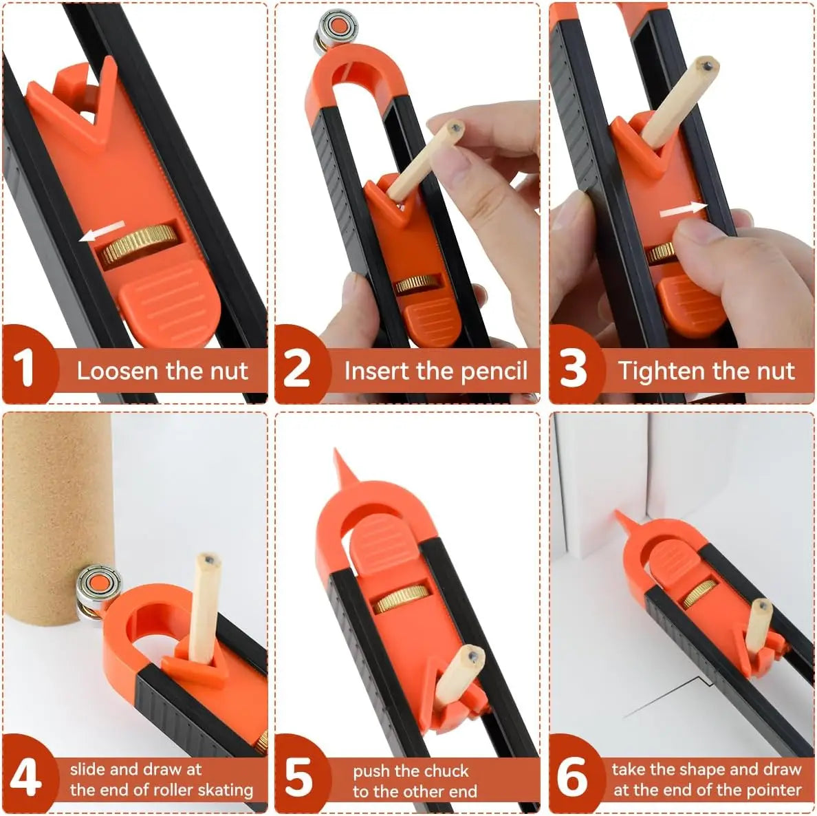 Contour Scribing Ruler with Lock for Precise Woodworking
