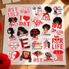 A collection of embroidered patches featuring Delta Sigma Theta symbols and text like 1913 and For Life