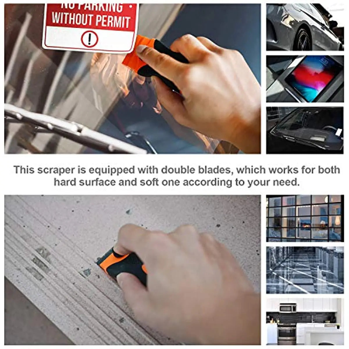 21-Piece Razor Blade Scraper Set with Replaceable Stainless Steel Blades
