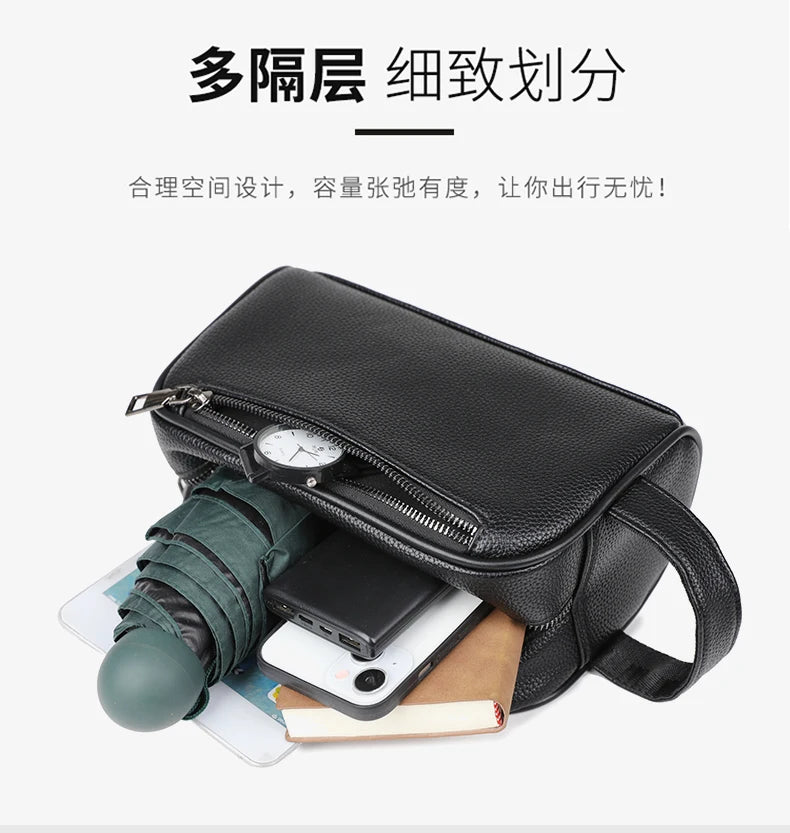 Men's PU Leather Casual Crossbody Clutch Bag