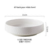 A 4.5-inch pure white bowl with a textured rim and a 5.3cm height.