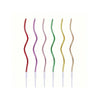 Spiral Birthday Cake Candles, Set of 6 Long Thin Decorative Candles for Cakes and Desserts