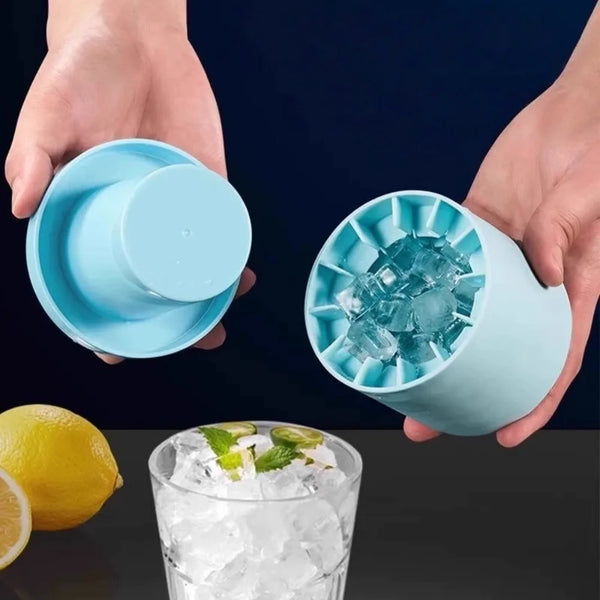 Compact Silicone Ice Cube Tray with Removable Lid